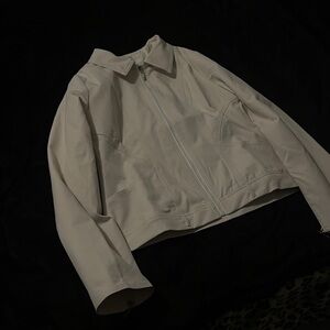 Chic Cream Leather Jacket for Women